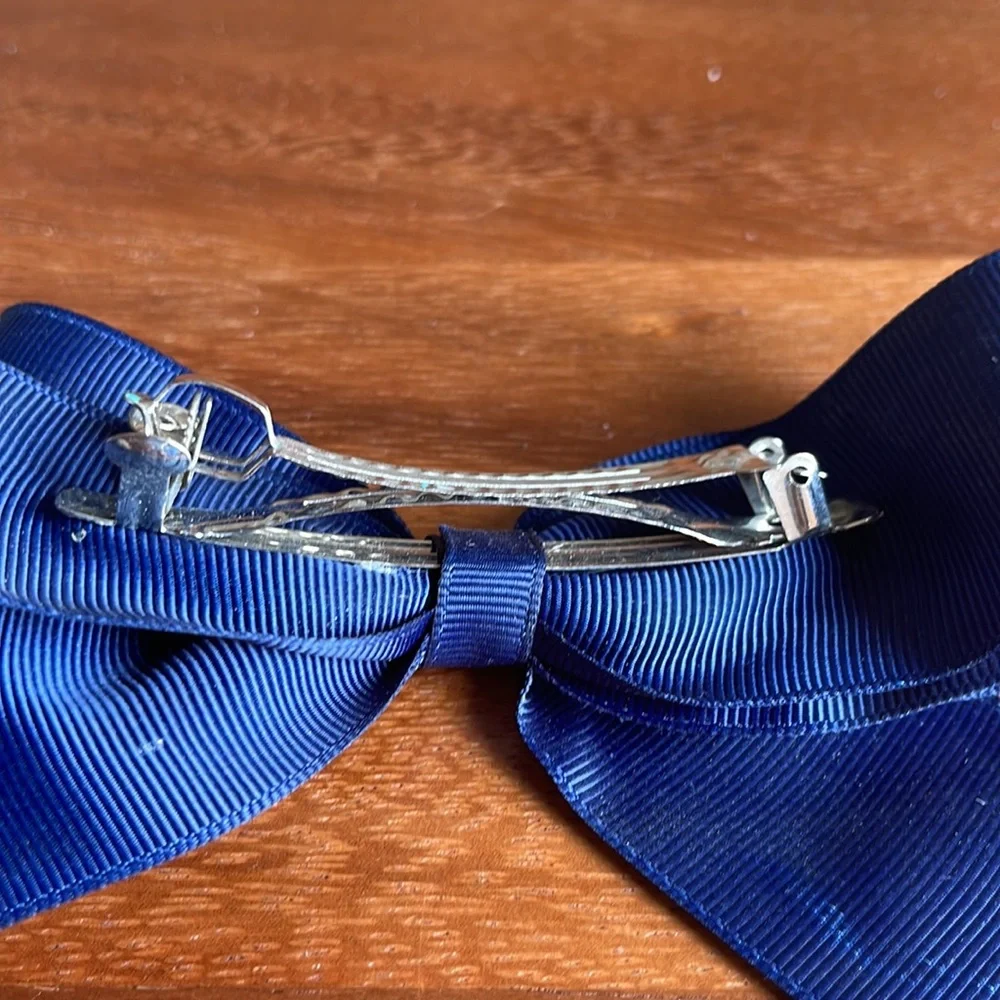 Blue Bow with Clasp Hair Clip For Girls and Women (Royal blue)